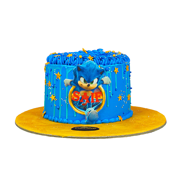 A Sonic-themed cake.