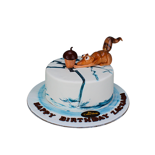 A squirrel-themed cake.