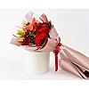 Elegant mixed red flowers Hand Bouquet